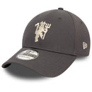 Manchester United Stretch Fit Cap - New Era 39Thirty - Charcoal