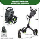 Newfly 3-Wheel Folding Golf Trolley – Lightweight & Compact