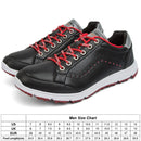 Mens Golf Shoes with Spiked Wide Fitting Leather Waterproof Golf Sneakers Anti-Slip Casual Big Size,Black B