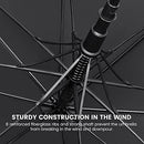 NINEMAX Large Golf Umbrella Windproof Strong 62 Inch,Extra Big Stick Umbrellas Automatic Open - Gents Umbrella Double Canopy (Black)