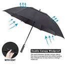 NINEMAX Large Golf Umbrella Windproof Strong 62 Inch,Extra Big Stick Umbrellas Automatic Open - Gents Umbrella Double Canopy (Black)