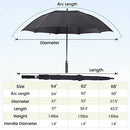 NINEMAX Large Golf Umbrella Windproof Strong 62 Inch,Extra Big Stick Umbrellas Automatic Open - Gents Umbrella Double Canopy (Black)