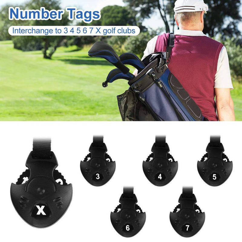 Number-one Golf Club Head Covers for Fairway Woods Driver Hybrids, 3Pcs Long Neck Mesh Golf Club Headcovers Set with Interchangeable No. Tags 3 4 5 6 7 X (Blue)