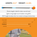 Orange Whip Compact Golf Swing Trainer Aid for Improved Rhythm, Flexibility, Balance, Tempo, and Strength |Orange|35.5"