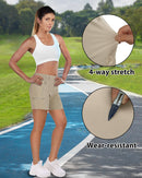 Outdoor Ventures Women's Quick Dry Shorts UPF 50+ Lightweight Shorts, Ladies Stretch Sports for Golf Brown