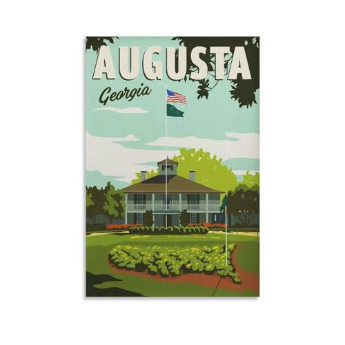 Pafim Georgia Vintage Travel Posters Augusta Golf Canvas Art Print Office Family Bedroom Decorative Posters Gift Wall Decor Poster 12x18inch(30x45cm) Unframe-style