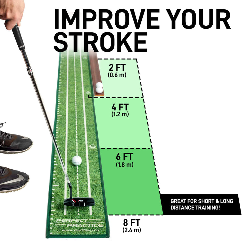 PERFECT PRACTICE Perfect Putting Mat - Official Putting Mat of Dustin Johnson, Compact Edition