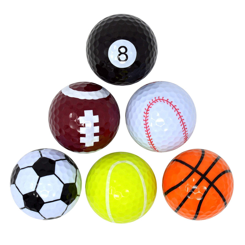 PGA TOUR Fun Sport Golf balls (Set of 6), Unisex, Multicolor