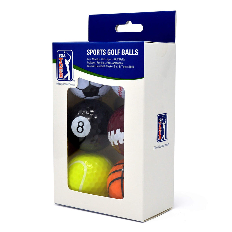 PGA TOUR Fun Sport Golf balls (Set of 6), Unisex, Multicolor