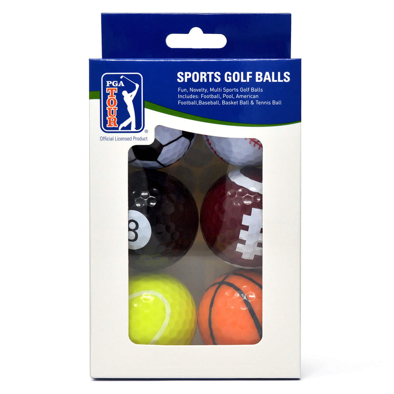 PGA TOUR Fun Sport Golf balls (Set of 6), Unisex, Multicolor