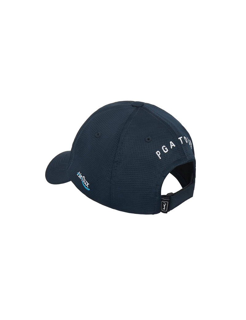 PGA Tour Men's Airflux Mesh Golf Cap, Lightweight Baseball Style Hat, Pro Series Range, Peacoat