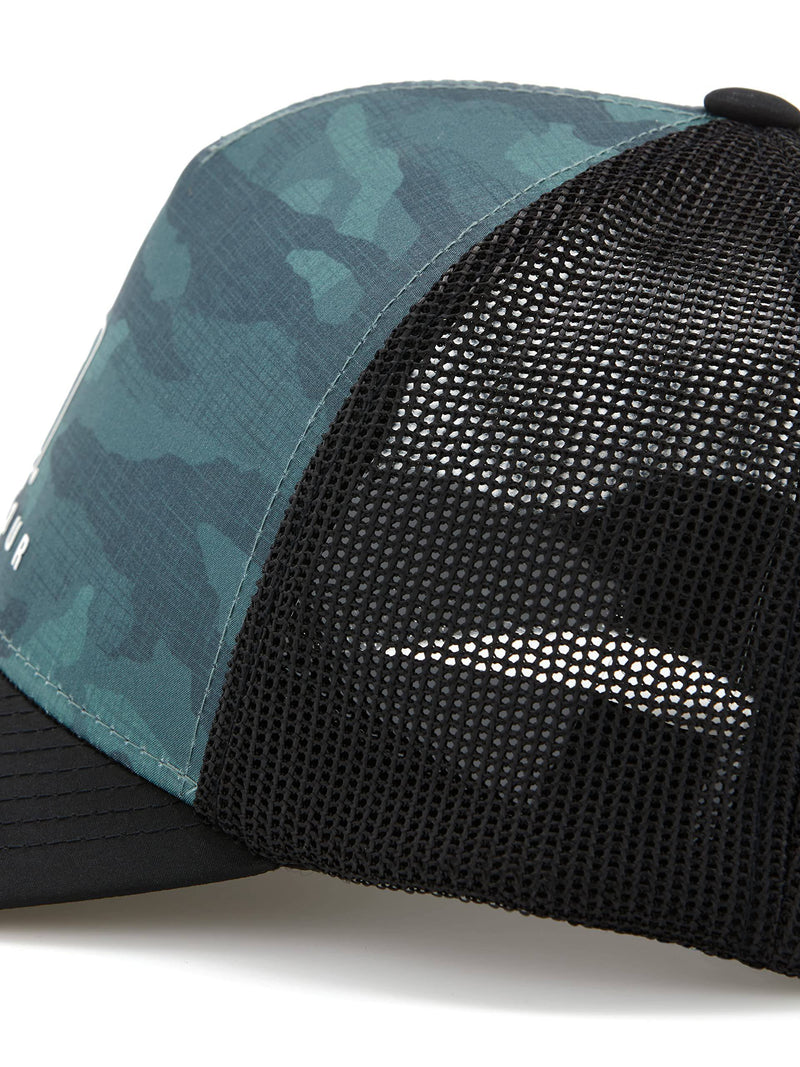 PGA Tour Men's Camo Trucker Style Golf Hat, Lightweight Mesh, Classic Baseball Cap, Pro Series Range, Duck Green