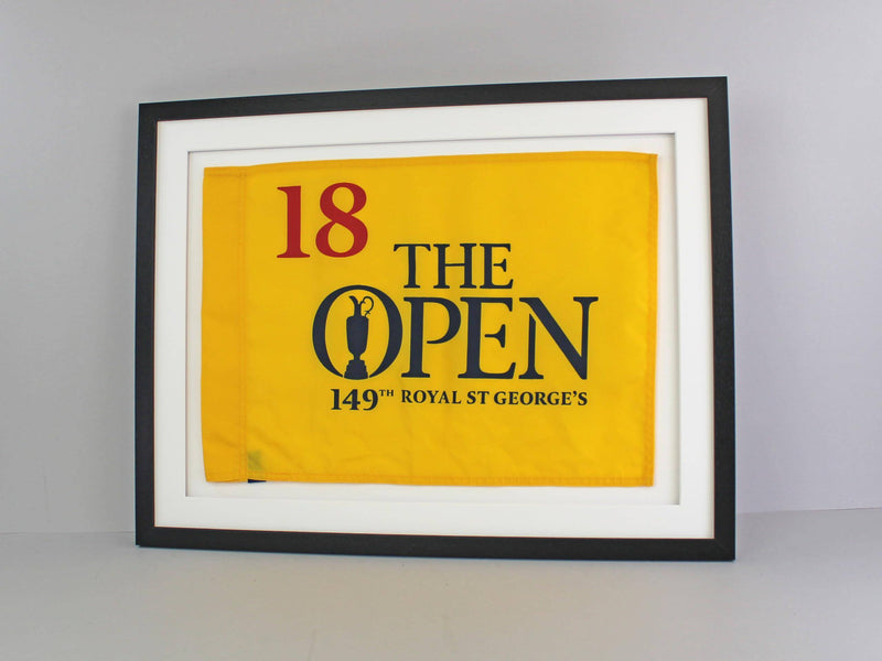 Flag Display Frame. Frame size: 45.5x60cm. Perfect for Golf Flags and other flag memorabilia | The Open | Golf Championship | The Masters (Walnut Frame)