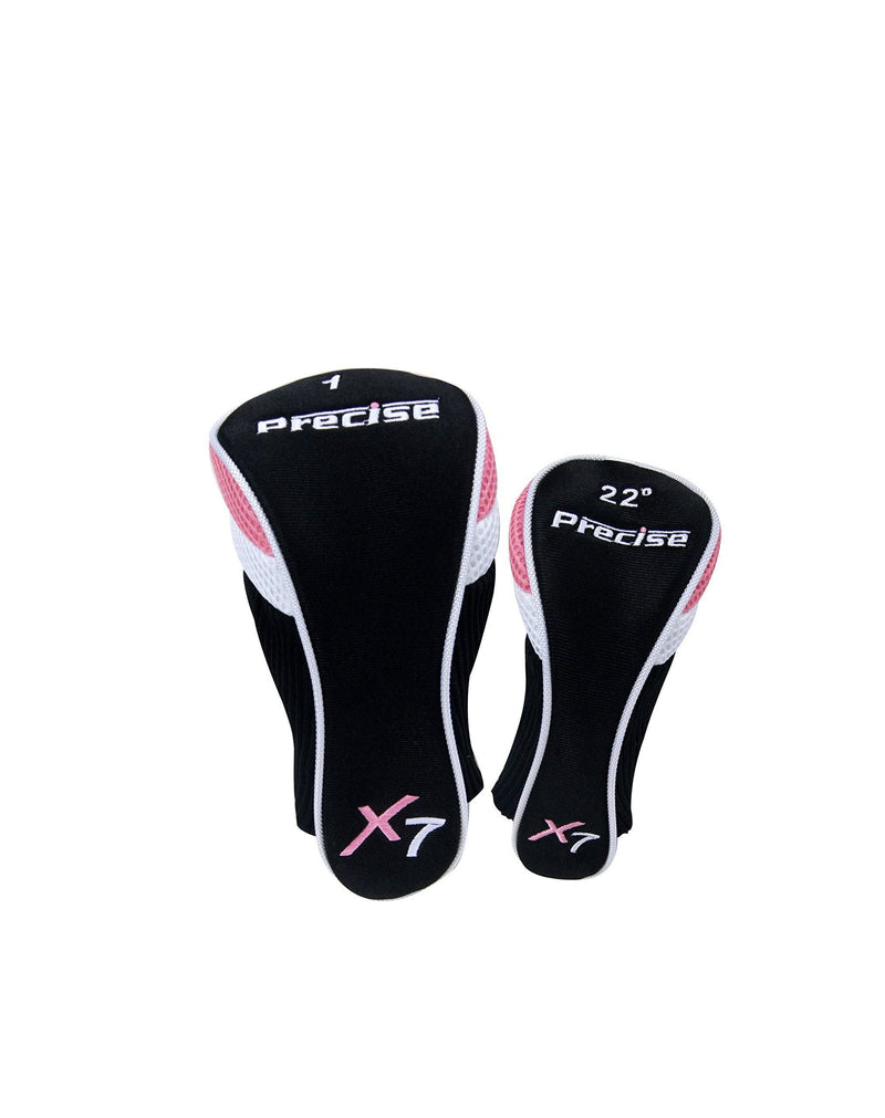 Precise X7 Junior Complete Golf Club Set for Children Kids - 3 Age Groups Boys & Girls - Right Hand & Left Hand! (Pink Ages 9-12, Left Hand)