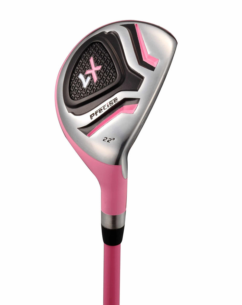 Precise X7 Junior Complete Golf Club Set for Children Kids - 3 Age Groups Boys & Girls - Right Hand & Left Hand! (Pink Ages 9-12, Left Hand)