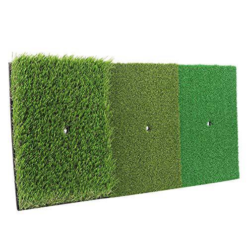 Golfs Hitting Mat,Foldable Golfs Hitting Mat,3 in 1 Swing Practice Grass Mat for Indoor Outdoor Backyard Practice Equipment ﻿