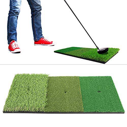 Golfs Hitting Mat,Foldable Golfs Hitting Mat,3 in 1 Swing Practice Grass Mat for Indoor Outdoor Backyard Practice Equipment ﻿