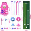 QDRAGON Kids Golf Clubs, Toddler Golf Set With 8 Balls, Putting Mat, 4 Golf Sticks, 2 Practice Holes And Golf Cart With Wheels, Indoor Outdoor Sport Toys Gift For Girls Ages 2 3 4 5+, Pink