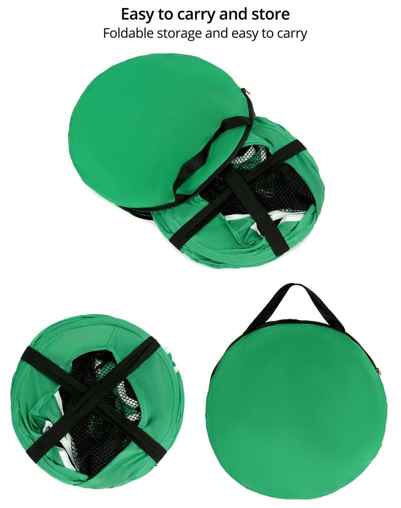 QWORK® golf chipping net, pop up golf practice net, with 2 golf mats and 12 training balls and golf tees accessories