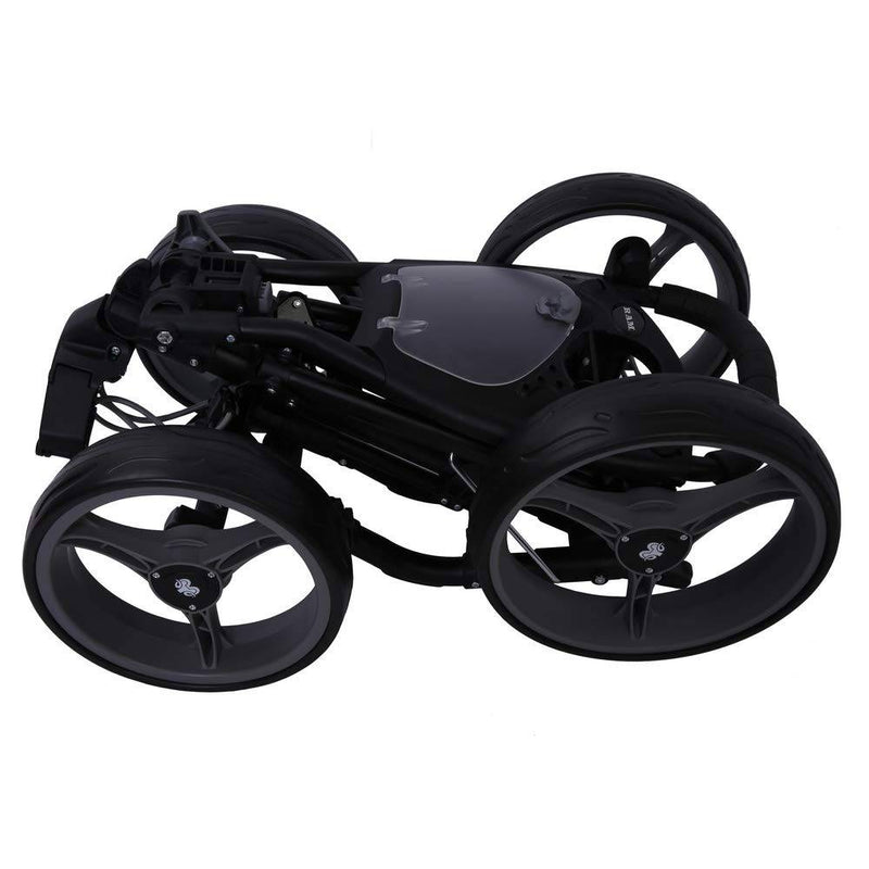 Ram Golf Deluxe FX 4 Wheel Golf Trolley - Black/Silver