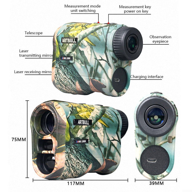 Golf Range Finder Hunting 6.5X Archery Rangefinder for Bow Hunting Rechargeable Range Finders(1000m)