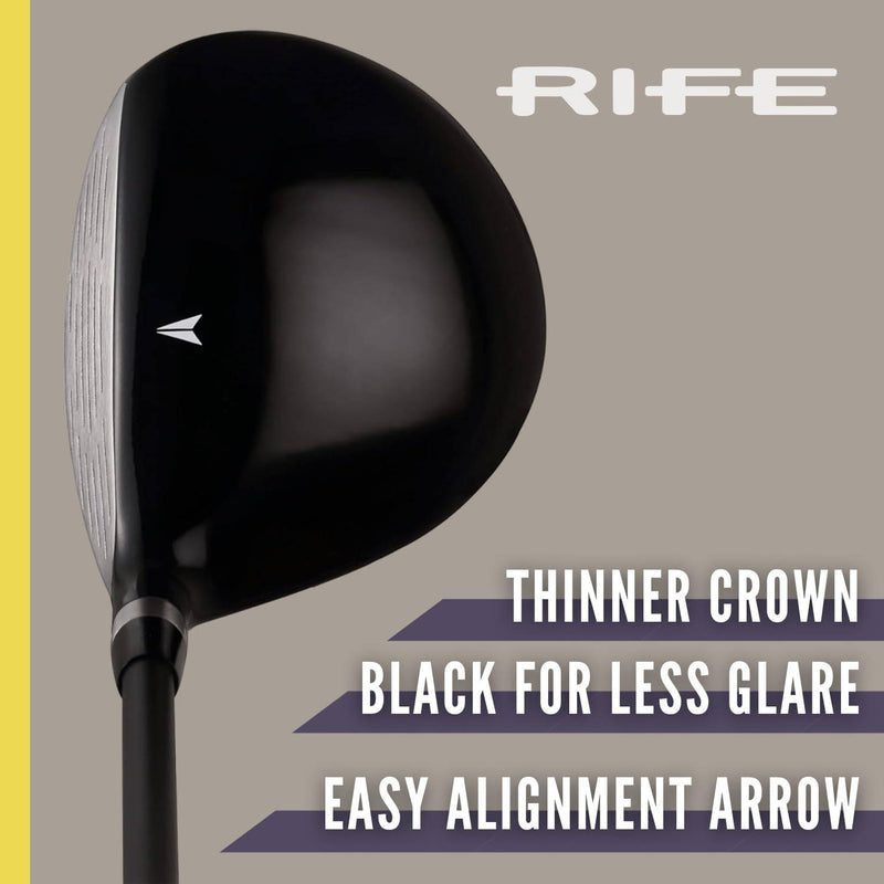 Senior Men's Rife 812s Offset 9 Wood Golf Club, Right Handed Senior Flex with Men's Senior Size Black Pro Velvet Grips