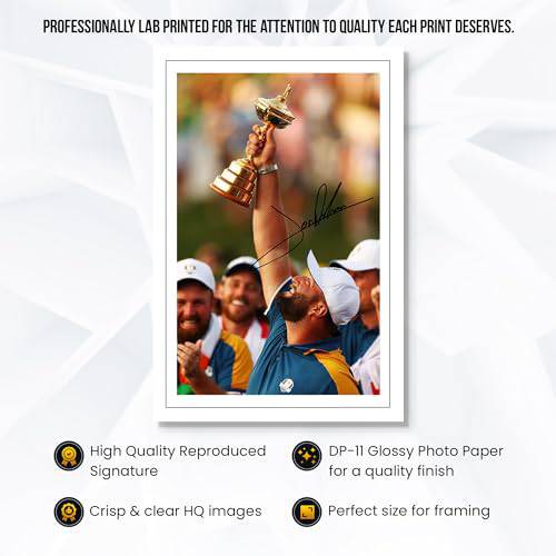 RJR PRINTS Jon Rahm - 2023 Europe Golf Winner Signed 12x8 Inch Montage Photo Print Pre Printed Signature Autograph Gift