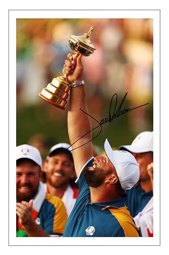 RJR PRINTS Jon Rahm - 2023 Europe Golf Winner Signed 12x8 Inch Montage Photo Print Pre Printed Signature Autograph Gift