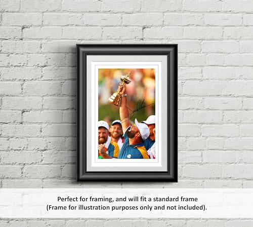 RJR PRINTS Jon Rahm - 2023 Europe Golf Winner Signed 12x8 Inch Montage Photo Print Pre Printed Signature Autograph Gift