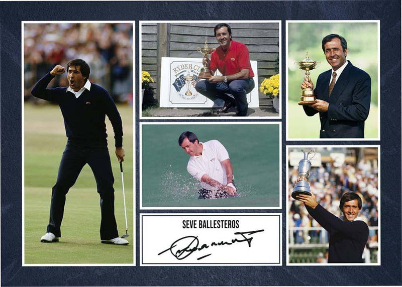 RJR PRINTS Seve Ballesteros - Golf Signed A4 Montage Photo Print Pre Printed Signature Autograph Gift