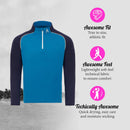 Royal & Awesome Men's Golf Quarter Zip Jumper – Blue/Navy