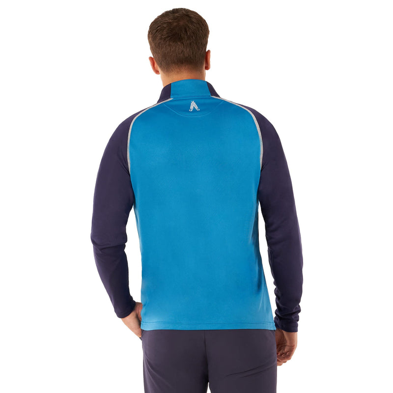 Royal & Awesome Blue and Navy Mens Golf Jumpers, Golf 1/4 Zip Top Men, Golf Jumpers for Men, Quarter Zip Jumper Men, Golf Tops for Men