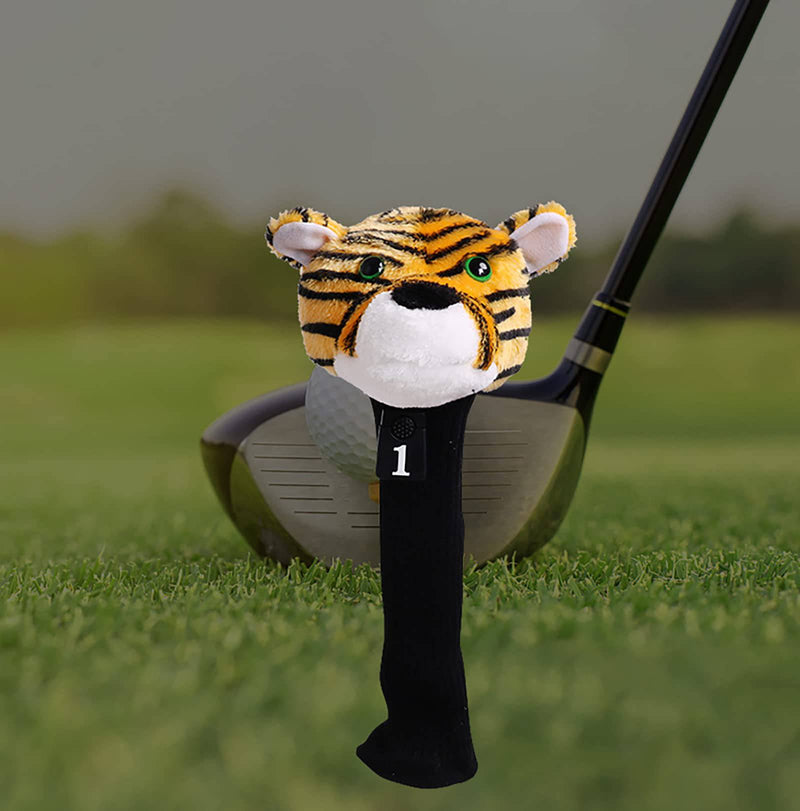 Ruiqas Golf Club Head Cover Animal Shape Cartoon Tiger Protective Soft Driver Wood Accessories