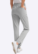 SANTINY Women's Golf Pants with 5 Pockets High Waisted Quick Dry Stretch Pants for Women Travel Work Casual, Grey