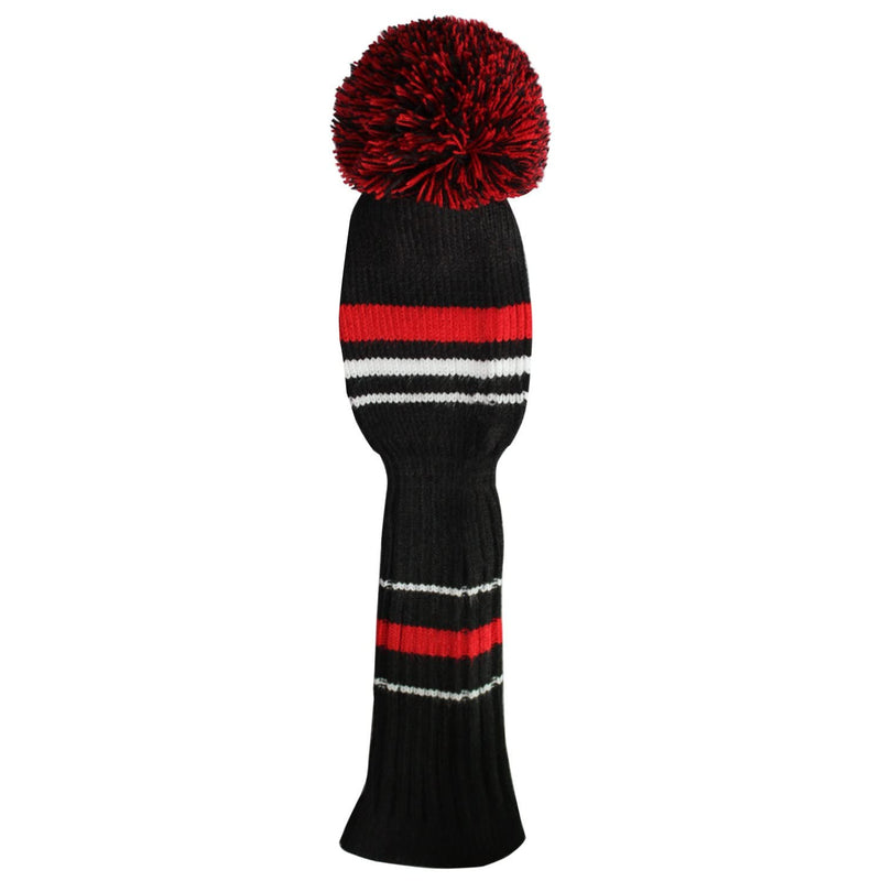 Knit Hybrid Golf Club Covers Fits Hybrids/UT Classical Fine Stripes with Long Neck Funny and Fresh Colors (Red Warning)