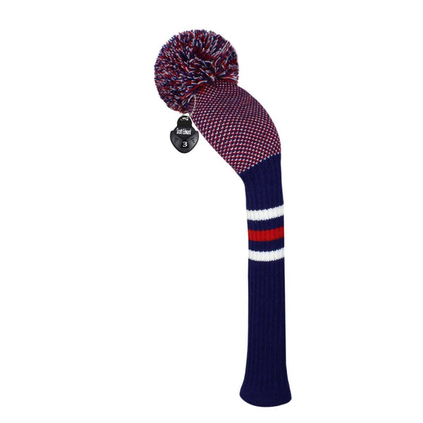 Knit Woods Golf Club Head Cover, 1pcs Pack, Fit Fairways, with Rotating Number Tag (Dots)