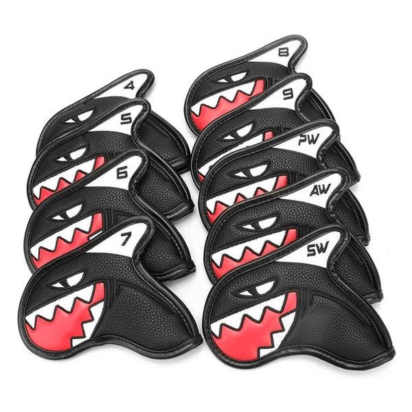 Scott Edawrd 9pcs Golf Iron Club Head Covers Set Three-layer Synthetic Leather PU Waterproof Headcovers with Number 4-9 A,S,P,X for All Irons Clubs