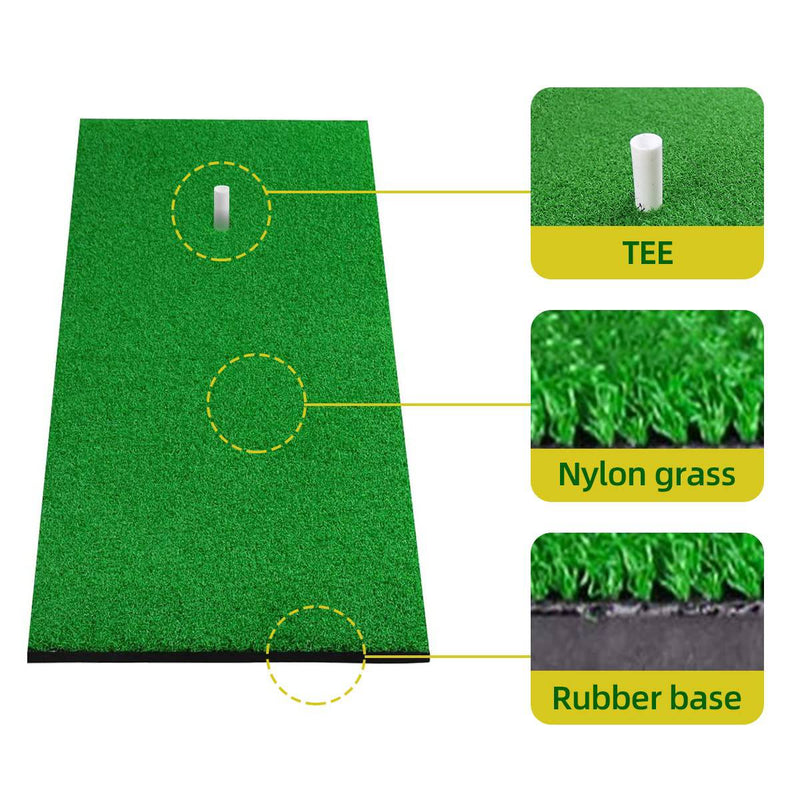 Scott Edward Golf Hitting Mat Tee Turf, Rough Turf and Fairway Turf Multiple Versions Portable Golf Training Mat Practice Training Mat for Indoor and Outdoor with 3Pcs Rubber Tees