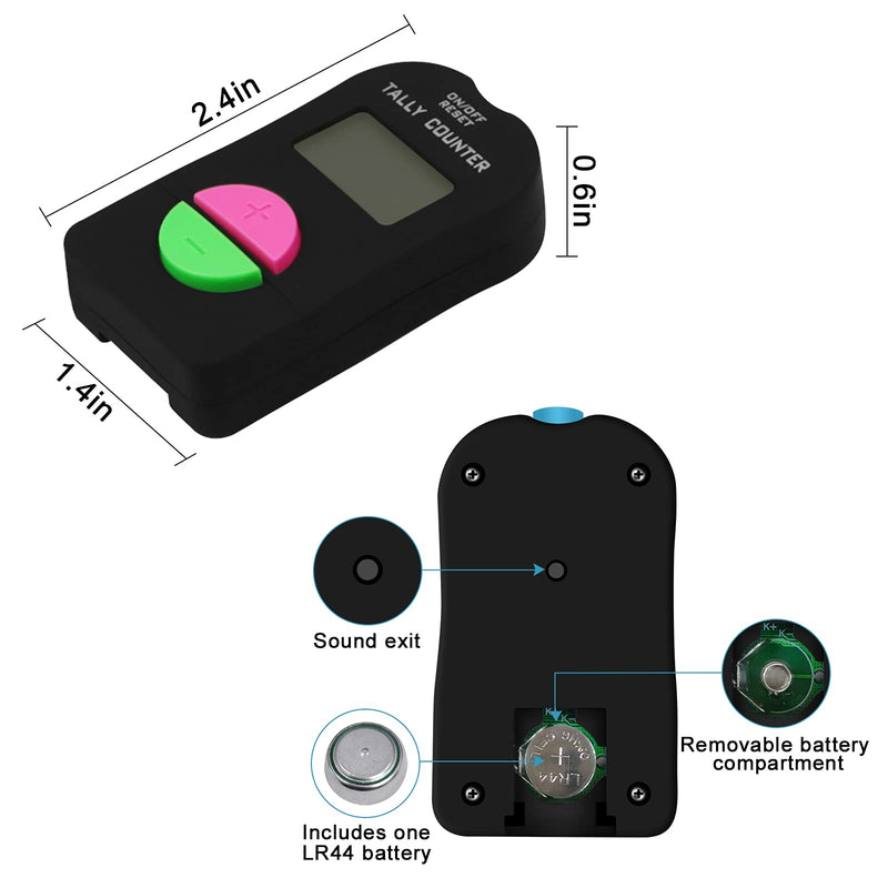 SDARMING Clicker Electronic Counter, 4 Digit Hand Tally Counters Add/Subtract for counting, golf scoring (1 PCS)