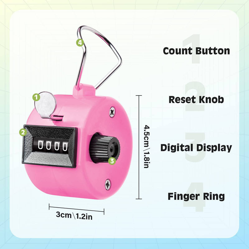 SDARMING Colour Counters, Tally 4-dight Clicker Counter, ABS Handheld Counters Clicker for Counting, Golf, Scoring, Knitting