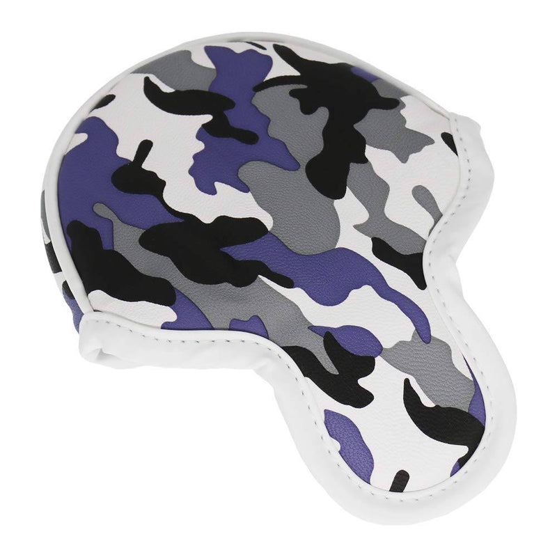 SEACLOUD Golf Head Cover Small Size PU Leather Camouflage Style Mallet Putter Headcover Designed for Smaller Mallet- Blue