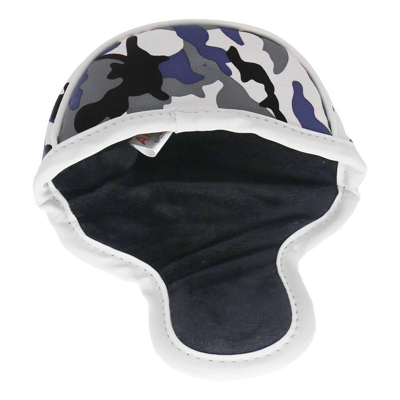 SEACLOUD Golf Head Cover Small Size PU Leather Camouflage Style Mallet Putter Headcover Designed for Smaller Mallet- Blue