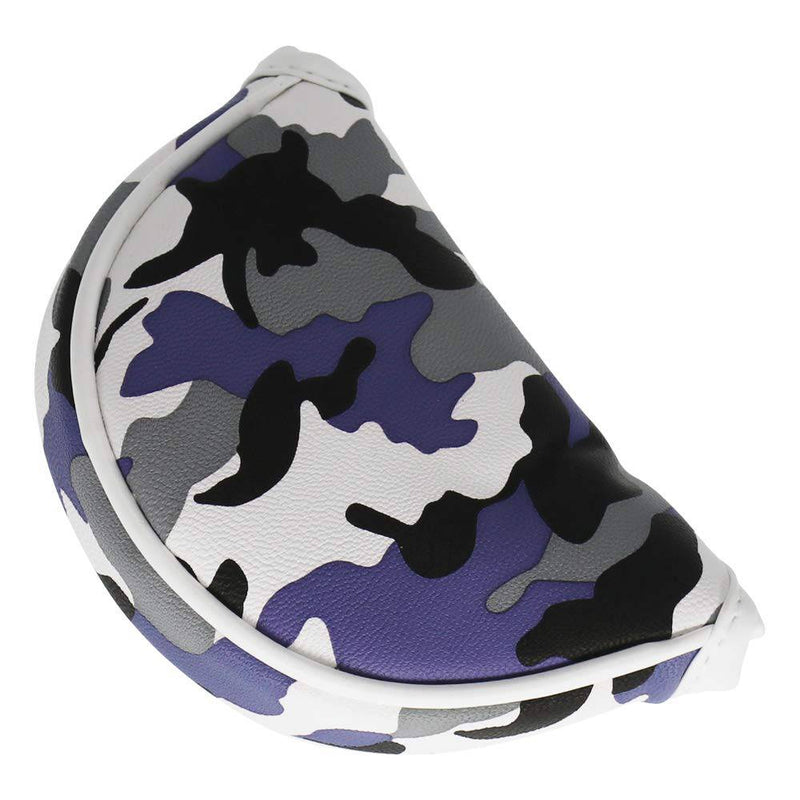 SEACLOUD Golf Head Cover Small Size PU Leather Camouflage Style Mallet Putter Headcover Designed for Smaller Mallet- Blue