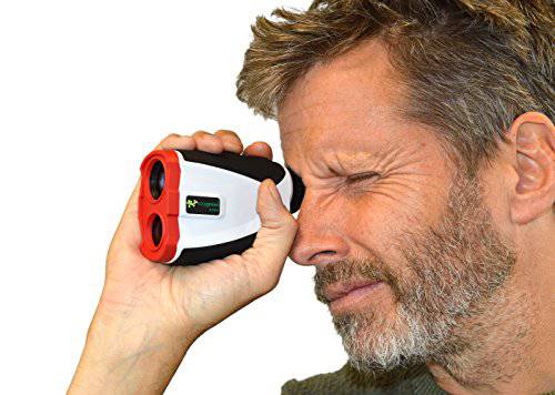 Easy Green 1,300 Yard Golf Rangefinder - With Vibrating Pin Lock & Slope Compensation Technology, White