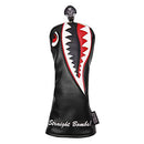 SHABIER Black Flying Tiger Warshark Golf Driver Head Cover for Taylormade M3 M4 M5 M6 SIM (Black Hybird Cover)