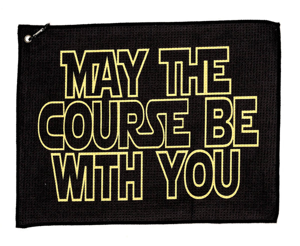 SHANKITGOLF Funny Golf Towel Golf Gift Joke May The Course Be with You Bag Towel with Clip