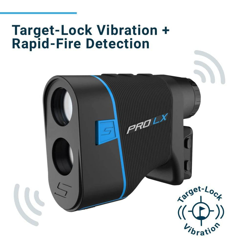 Shot Scope PRO LX+ Laser Rangefinder with Performance Tracking (Blue) - F/M/B green and hazard distances - 100+ statistics including Strokes Gained