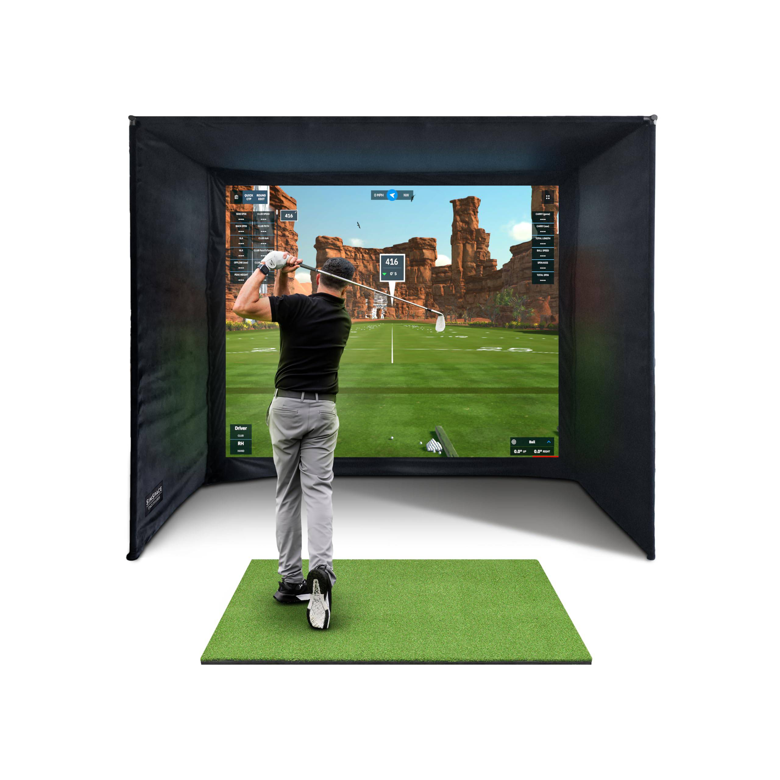 SimSpace Indoor Golf Simulator Enclosure with Screen | Golf Gift