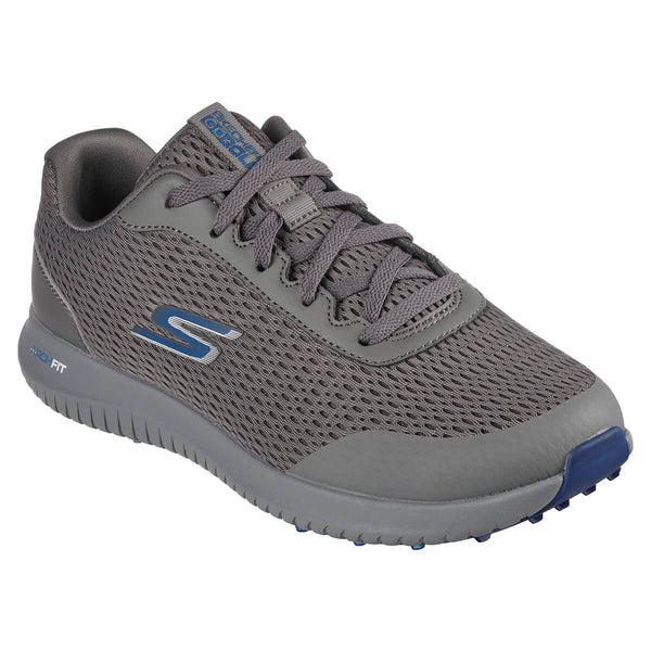 Skechers Mens Shoe-GO Golf MAX 2 Fairway 3 Sneaker, Charcoal Textile/Navy Trim