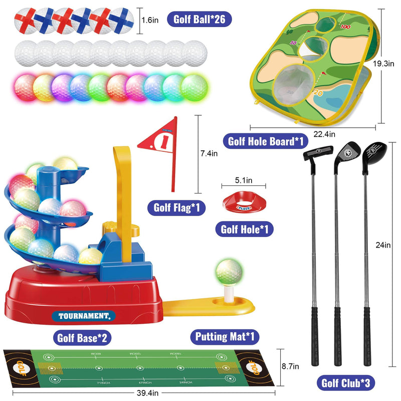 Kids Golf Set Golf Toy Set Golf Game Play Sets Outdoor Indoor Sports Toys with Balls,Holes,Garden Game for Boys Girls Children
